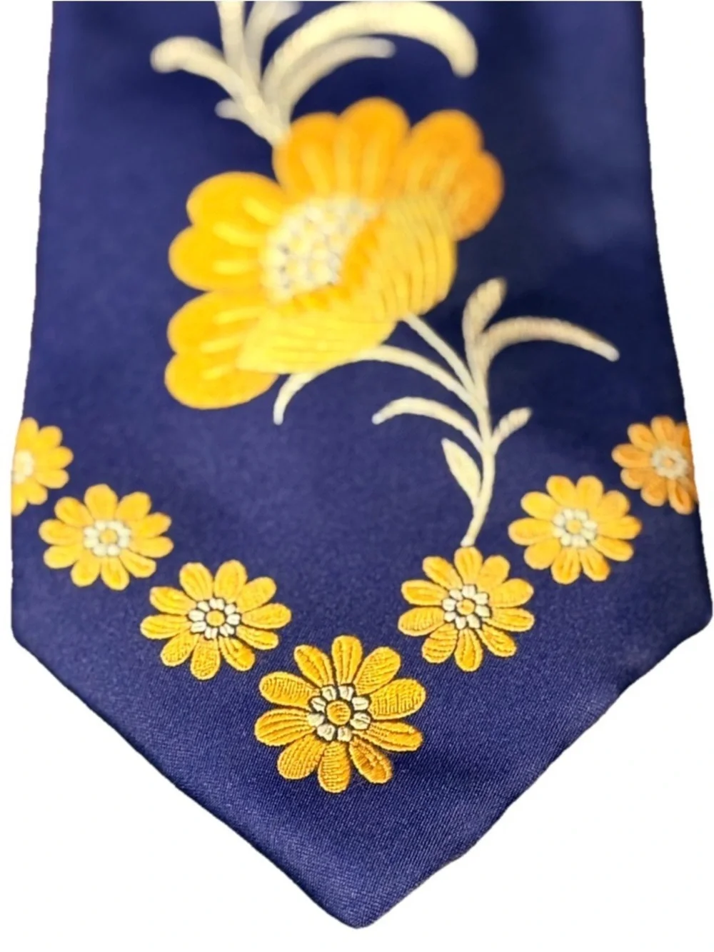 Kenzo Homme Silk Tie Navy Floral Botanical Made in Italy